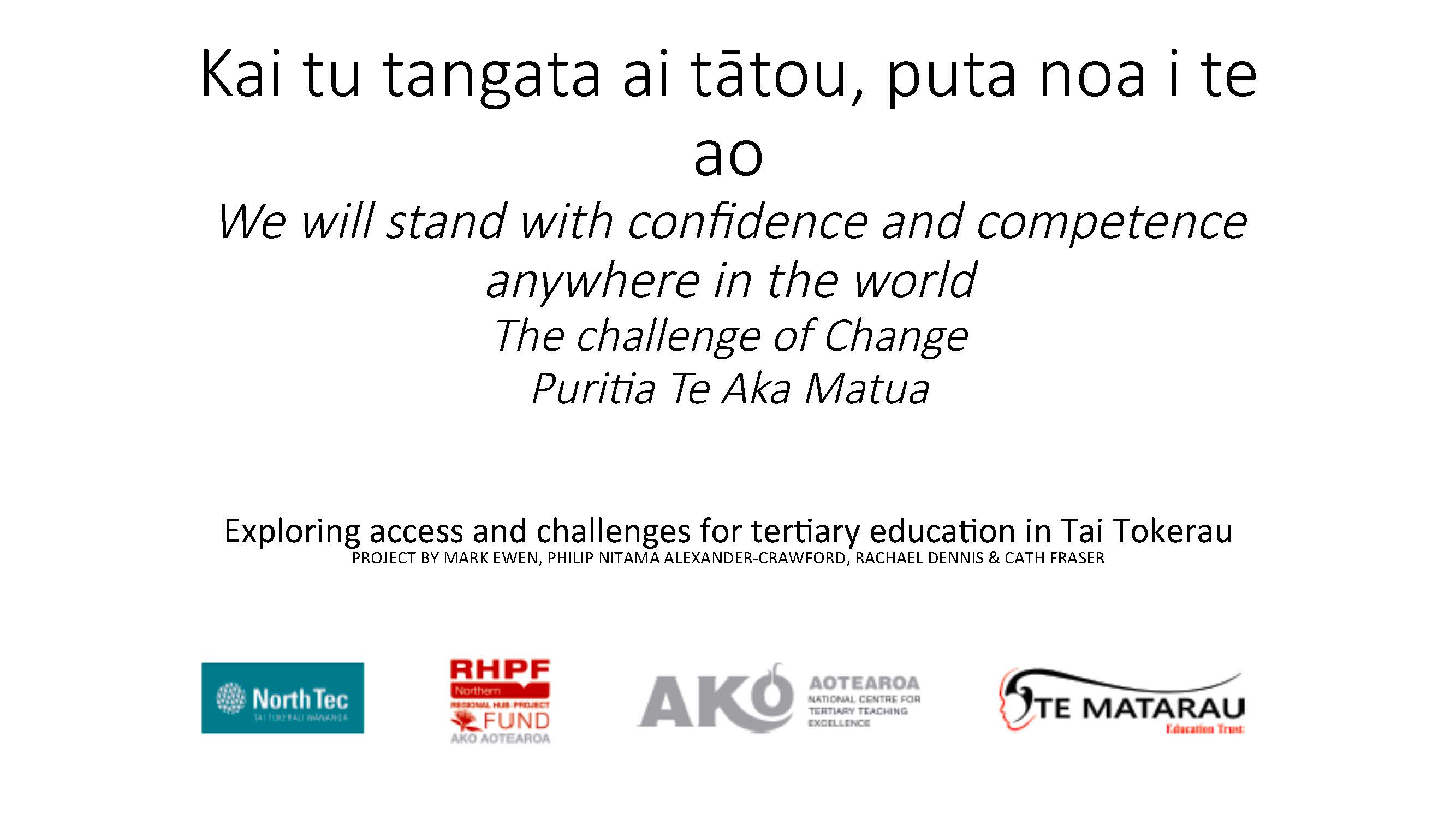 Exploring access and challenges for tertiary education in Tai Tokerau ACE Conference Presentation 2017